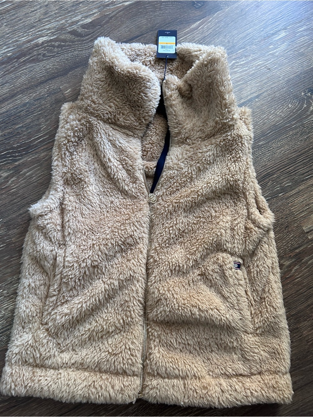 Tommy Hilfiger Tan Faux-Sherpa Teddy Vest